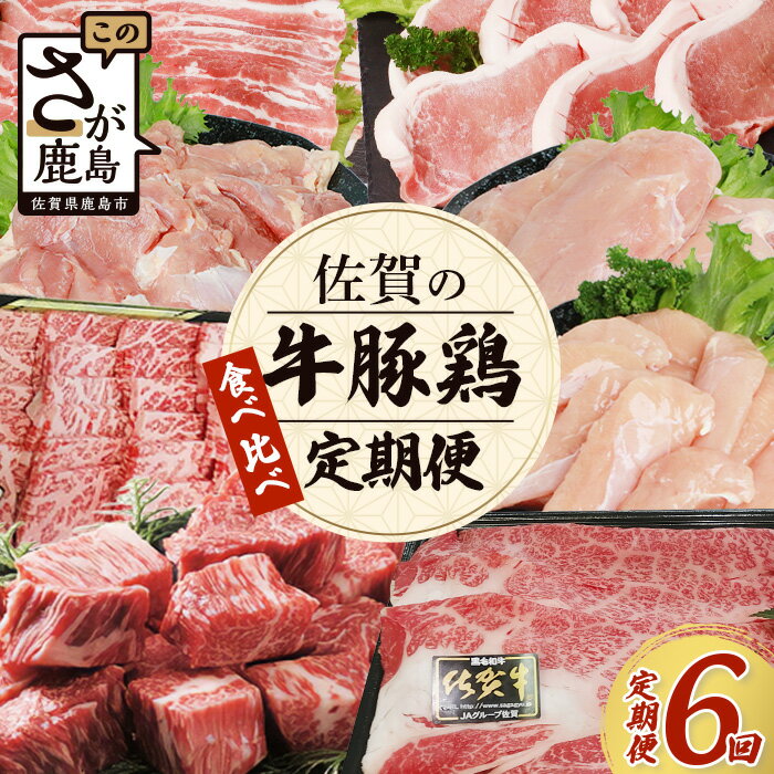 【ふるさと納税】【定期便6回】佐賀の「牛・豚・鶏」食べ比べ 