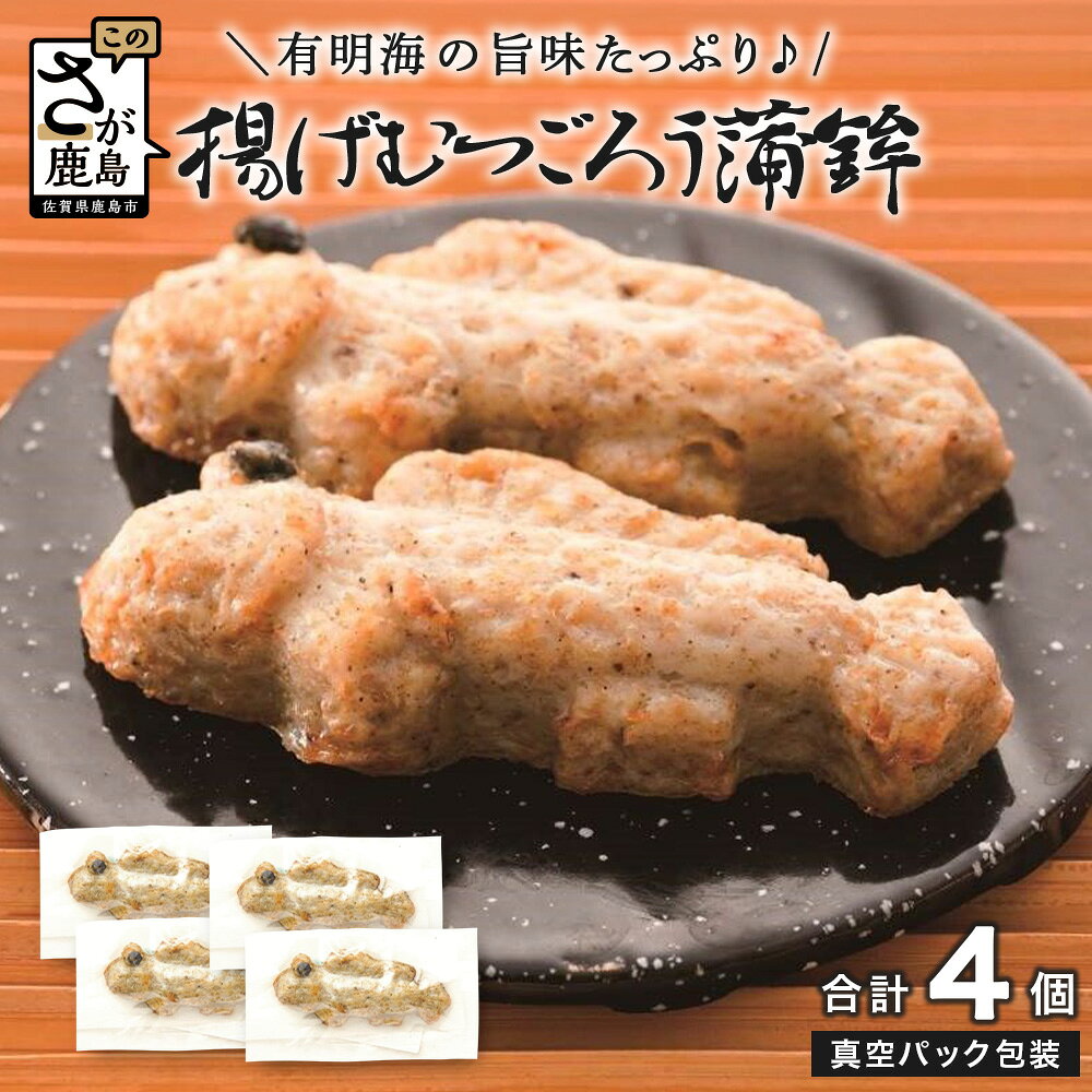 揚げむつごろう蒲鉾 4個(個包装 真空パック)|ご当地グルメ ムツゴロウ 有明 惣菜 おかず 簡単調理 ご当地グルメ 冷蔵 お取り寄せ 贈答 ギフト 佐賀県 鹿島市 送料無料