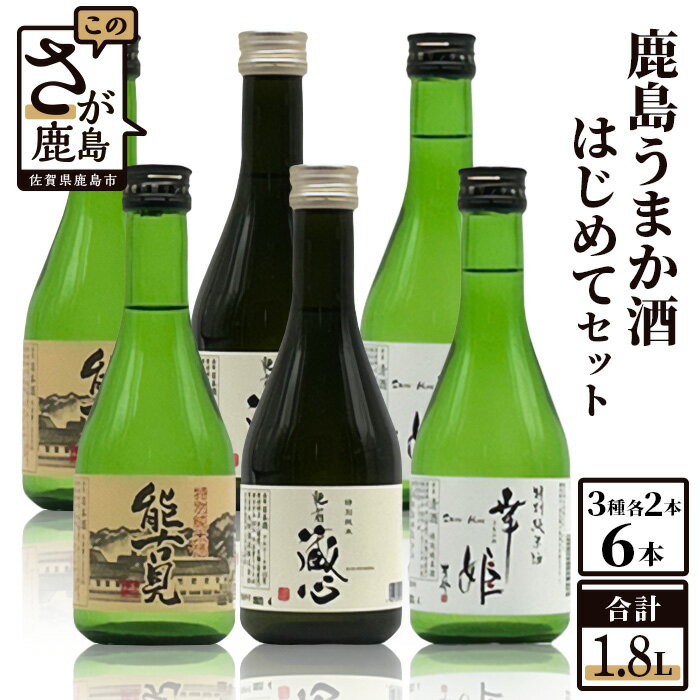 [予約受付][6月配送開始]鹿島 うまか酒 はじめてセット 各300ml×6本 ミニサイズ 詰め合わせ 『幸姫 特別純米』『肥前蔵心 特別純米』『能古見 特別純米』 お酒 酒 アルコール ギフト 贈答 九州 日本酒 飲み比べ 佐賀県 鹿島市 送料無料