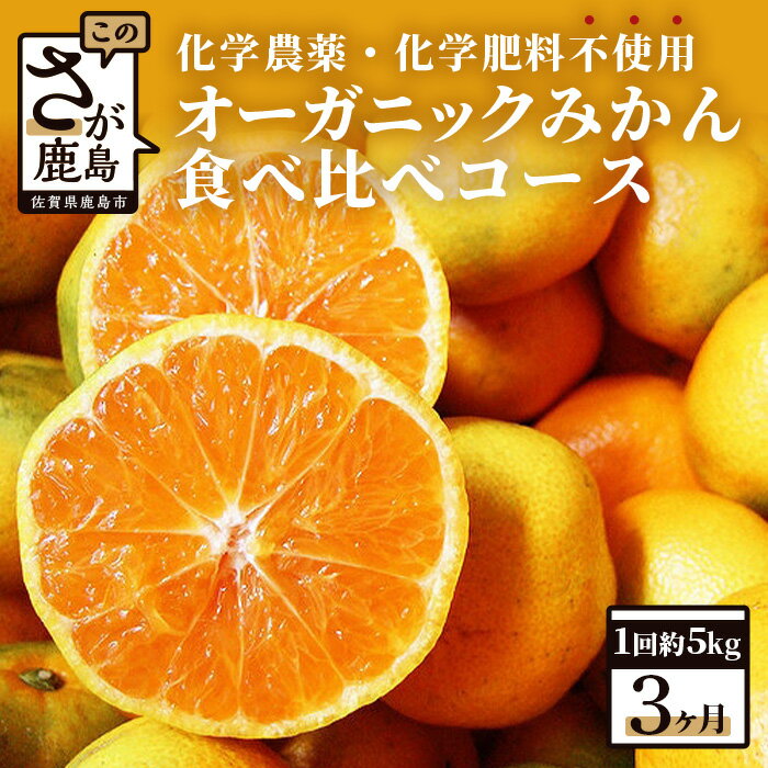 【ふるさと納税】【先行受付】オーガニック みかん 食べ比べ コース（毎月1回約5kg×3ヶ月お届け）定期...