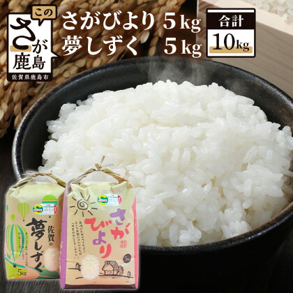 佐賀県 鹿島市産 合計10kg 令和5年産 鈴山農園 こだわりの お米 2種セット さがびより・夢しずく 各5kg 九州 国産 九州産 ご飯 白米 精米 米 食べ比べ 送料無料 B-136