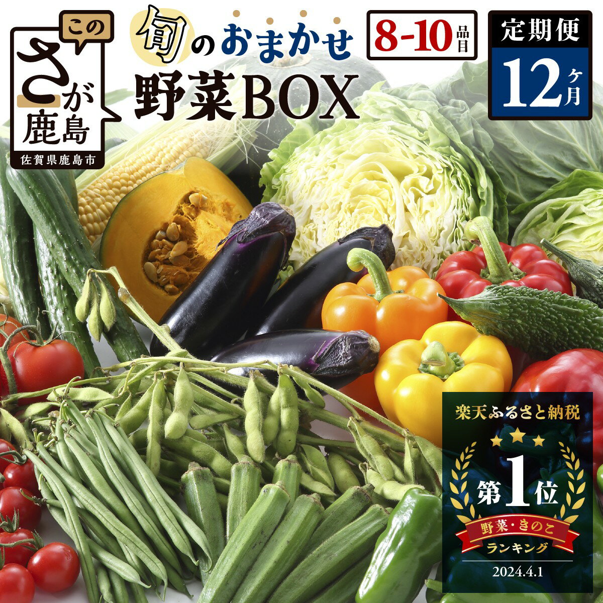 [定期便] 野菜 定期便 旬の おまかせ 野菜 BOX 12回 8~10品目 | ふるさと納税 野菜 定期便 定期 やさい 野菜 セット 詰め合わせ 旬 新鮮 産地直送 大容量 ふるさと 佐賀県 鹿島市 人気 送料無料