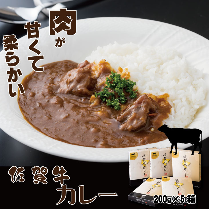 佐賀牛カレー (5箱セット)煮込み牛肉 佐賀県産 食材にこだわった A5〜A4 ブランド牛 ブロック人気 ランキング 高評価 牛肉 佐賀 送料無料 [A090-011]