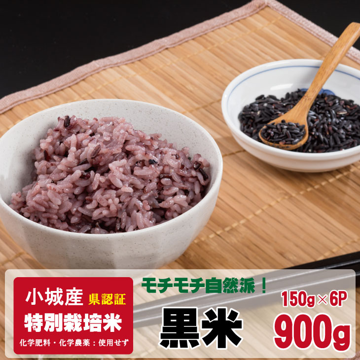 モチモチ 自然派食・特別栽培認定 「 黒米 」150g×6個 [B115-006]