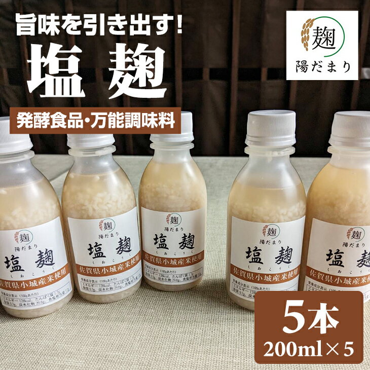 旨味を引き出す 塩麹 5本セット 発酵食品 伝統食品 [B115-019]