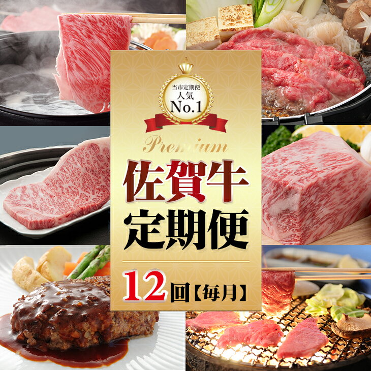 【ふるさと納税】【定期便】(12ヶ月連続毎月お届け) 佐賀牛 お肉の定期便 送料無料　 A5～A4 ブランド牛 ステーキ しゃぶしゃぶ スライス ハンバーグ 焼肉 ブロック セット 人気 ランキング 高評価 牛肉 高額 高額寄附 国産 佐賀県産 黒毛和牛 【Q264-001】