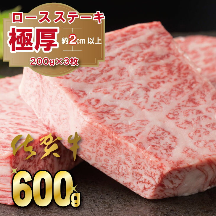 【ふるさと納税】「厚切り」佐賀牛 ロースステーキ 600g 佐賀牛 ステーキ 厚切り サーロイン 合計600g 牛肉 国産 お肉 ブランド牛 送料無料 A5～A4 ブランド牛 ステーキ 焼肉 人気 ランキング 評価 佐賀県産 国産 黒毛和牛 【D300-009】