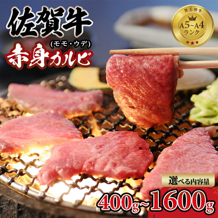 [選べる内容量]佐賀牛 赤身 焼肉 カルビ(モモ・ウデ) 400g〜1600g バーベキュー 国産 BBQ お肉 ブランド牛 九州産 送料無料 A5〜A4 ブランド牛 人気 ランキング 高評価 牛肉 国産 佐賀県産 黒毛和牛 牛 佐賀 小城市[B120-029]肉本舗小城