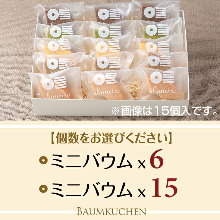 【ふるさと納税】【個数を選べる】バウムクーヘン（グルテンフリー）詰め合わせ6個入or15個入 米粉 バームクーヘン 洋菓子 ギフト 贈答用 スイーツ お菓子 小麦粉不使用 送料無料 佐賀県 佐賀 小城市