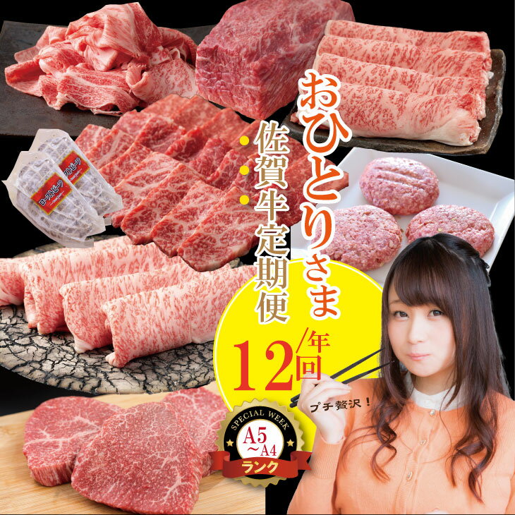 【ふるさと納税】【定期便】 (連続12回) 佐賀牛 やまとフーズ おひとり様 単身 一名 向け 送料無料 A5〜A4 ブランド牛 ステーキ しゃぶしゃぶ スライス ハンバーグ 焼肉 セット 人気 ランキング 高評価 牛肉 国産 佐賀県産 黒毛和牛 佐賀県 【Q146-001】