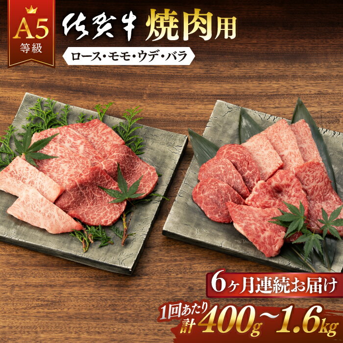 【ふるさと納税】全6回 定期便 佐賀牛 A5 焼肉用 (計2