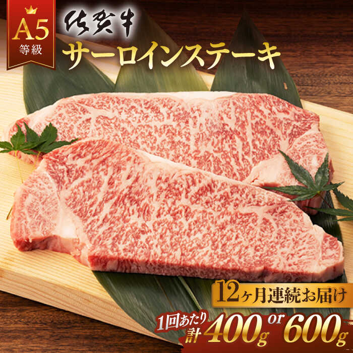 【ふるさと納税】全12回 定期便 佐賀牛 A5 サーロイン ステーキ用 計4.8kg or 計7.2kg 佐賀県嬉野市/桑原畜産 [NAB070]