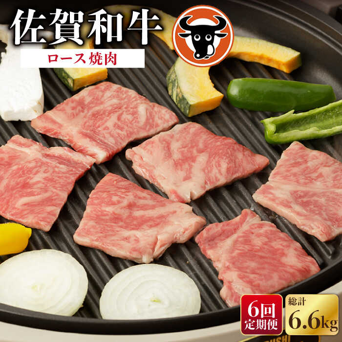 【ふるさと納税】【6回定期便】佐賀和牛 ロース焼肉 1.1kg 佐賀県産 黒毛和牛 牛肉 牛 佐賀県嬉野市/一ノ瀬畜産 [NAC135]