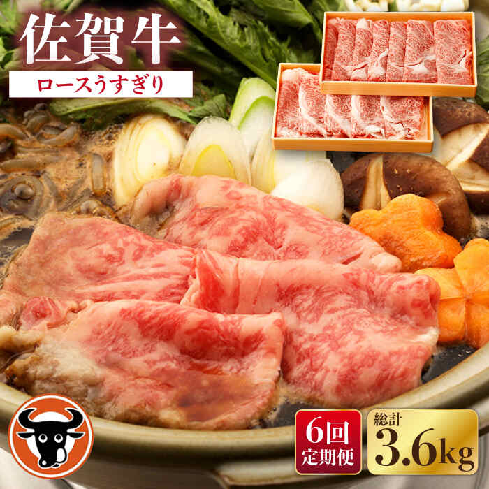 【6回定期便】佐賀牛 ロース うすぎり 計600g（300g×2p） 佐賀県産 黒毛和牛 牛肉 牛 佐賀県嬉野市/一ノ瀬畜産 [NAC147]