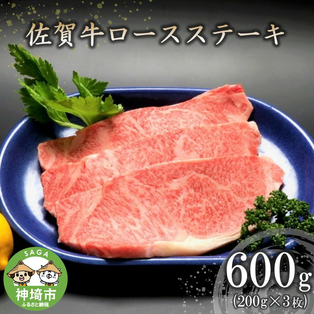 25位! 口コミ数「0件」評価「0」佐賀牛ロースステーキ(200g×3枚) 【牛肉 牛 焼肉 ステーキ ロース BBQ キャンプ 精肉】(H066102)