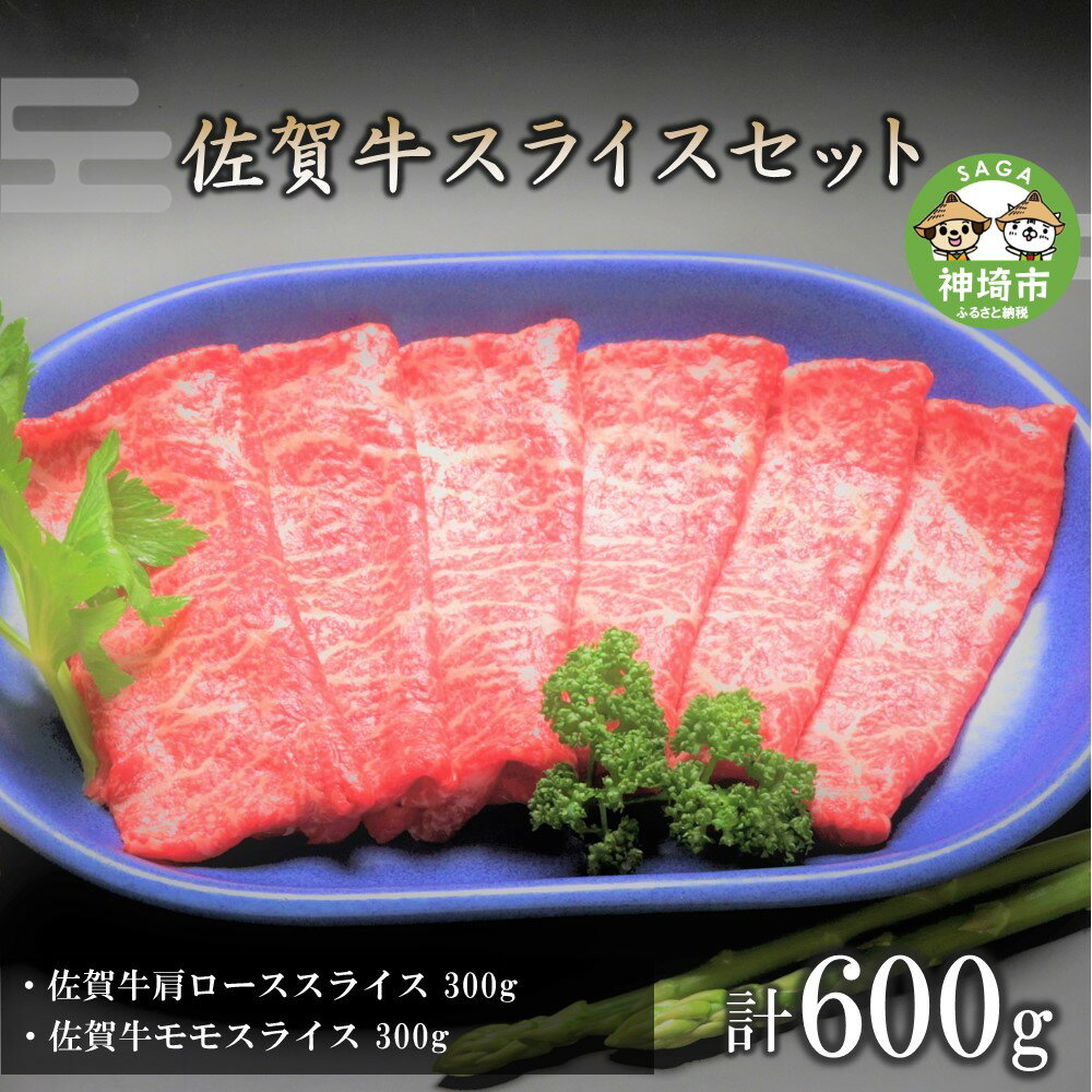 佐賀牛スライスセット600g [牛肉 焼肉 モモ ロース BBQ キャンプ 精肉 牛肉セット](H066119)