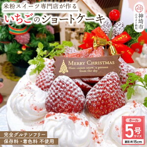 【ふるさと納税】＼クリスマスにお届け♪／グルテンフリー専門店のつくる「いちごのショートケーキ」5号【お届け日選べます♪：12月22日 / 12月23日 / 12月24日 / 12月25日】