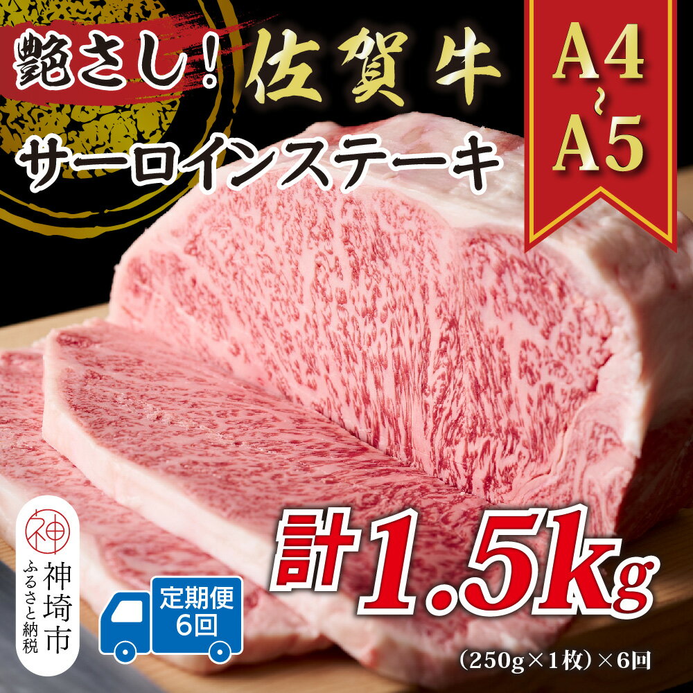 【ふるさと納税】【6か月定期便】艶さし!【A4〜A5】佐賀牛サーロインステーキ 250g(250g×1枚)×6回【肉 牛肉 ブランド牛 黒毛和牛 ステーキ肉 ふるさと納税】(H112191)