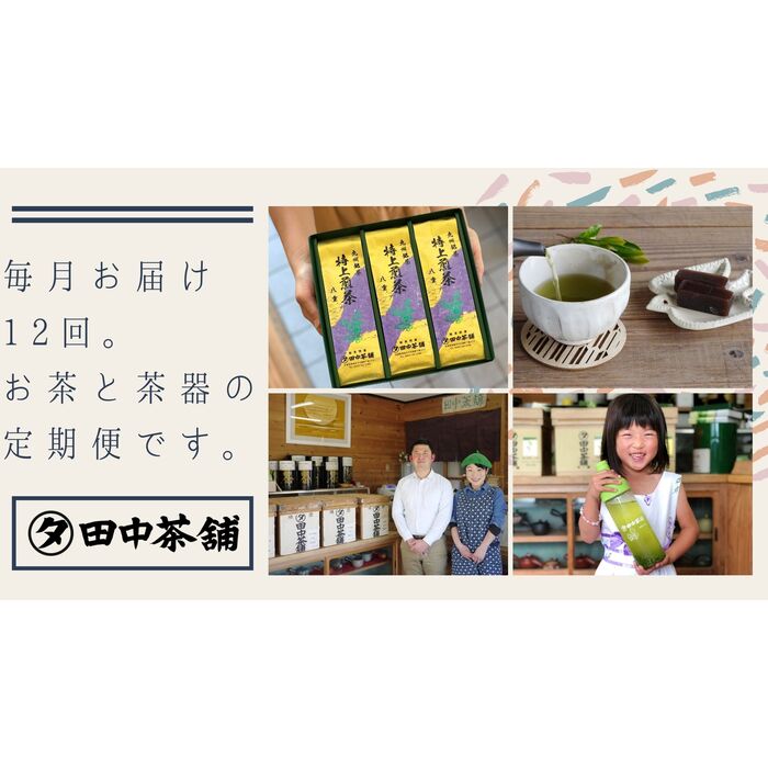 【ふるさと納税】【毎月お届け12回】特上煎茶八重100g2本と季節の茶100g1本(急須付き) 【定期便 九州 ...