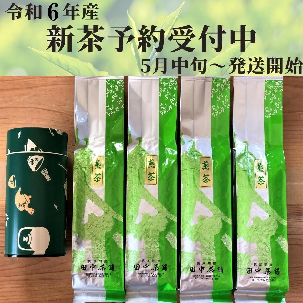 [新茶受付中5月中旬〜発送開始]普段使いに「煎茶」200g×4本・茶缶付き [佐賀県産 銘茶 嬉野茶 知覧茶 まろやか コク 香り お徳用](H047107)