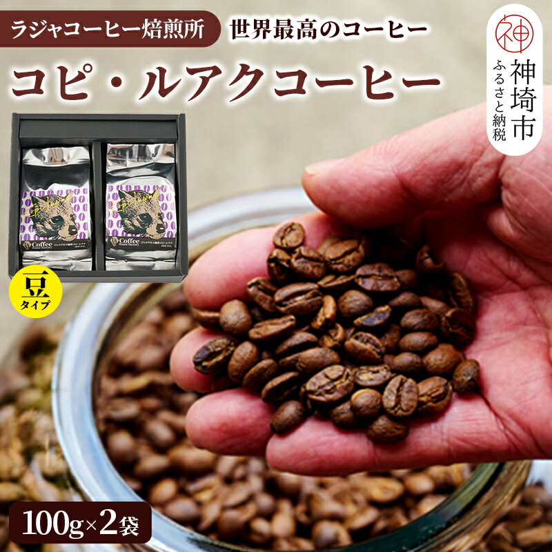 9位! 口コミ数「0件」評価「0」ジャコウネコ珈琲　コピ・ルアク 100g×2袋 合計200g【最高級豆 幻のコーヒー】(H070104)