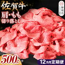 【ふるさと納税】【佐賀牛】肩・もも切り落とし500g 12カ月定期便【A4 A5 赤身 すき焼き モモ】(H065188)
