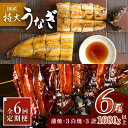 【ふるさと納税】ふっくらジューシーのこだわりうなぎ【6回定期便】国産うなぎ蒲焼・白焼 計6枚セット(うなぎ蒲焼3枚・白焼3枚)×6回 吉野ヶ里町/丸安 [FAD...