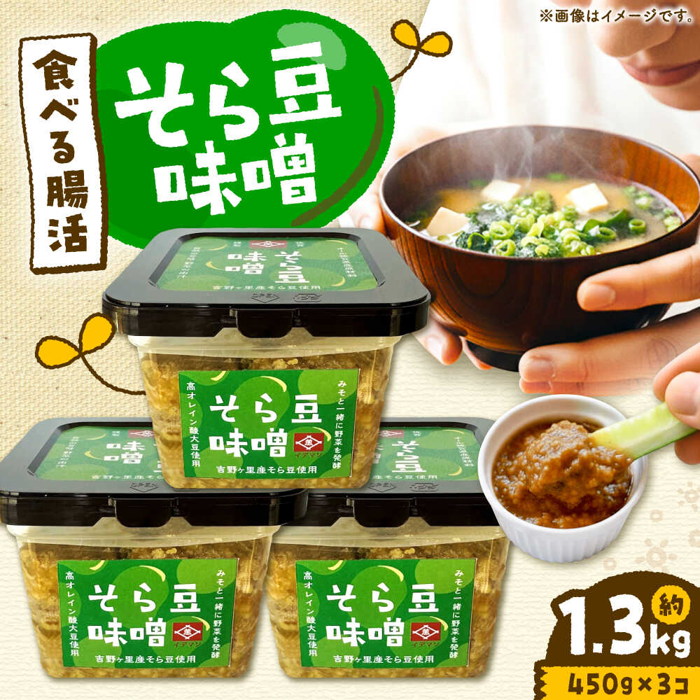 そら豆味噌 450g×3個 生みそ 高オレイン酸大豆 一の塩 そら豆 吉野ヶ里町/イデマン味噌醤油醸造元