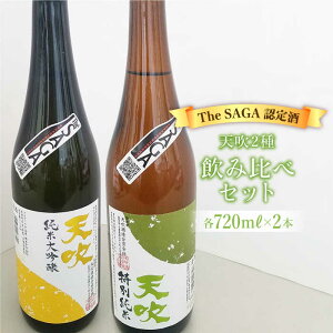 【ふるさと納税】選び抜かれた日本酒【The SAGA 認定酒】天吹2種飲み比べセット（純米大吟醸50/特別純米酒60 各720ml×1） 吉野ヶ里町/アスタラビスタ [FAM022]