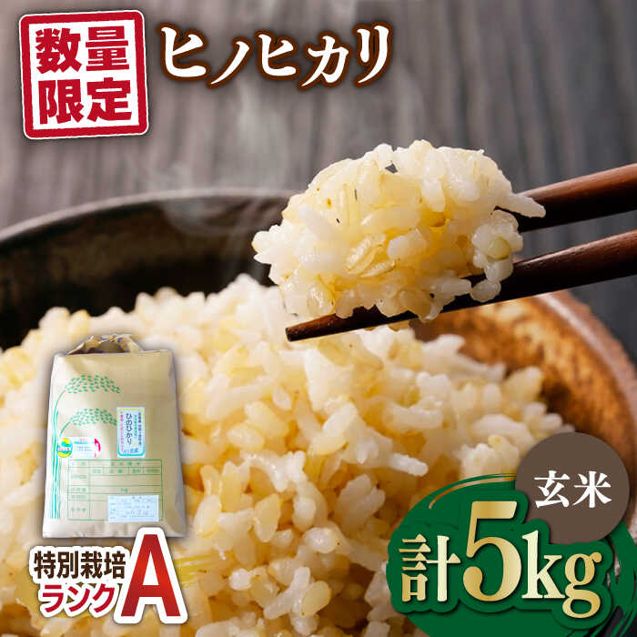 【数量限定】佐賀県産 特別栽培米（Aランク）ヒノヒカリ【玄米】5kg×1袋吉野ヶ里町/種まきの会[FBO014]