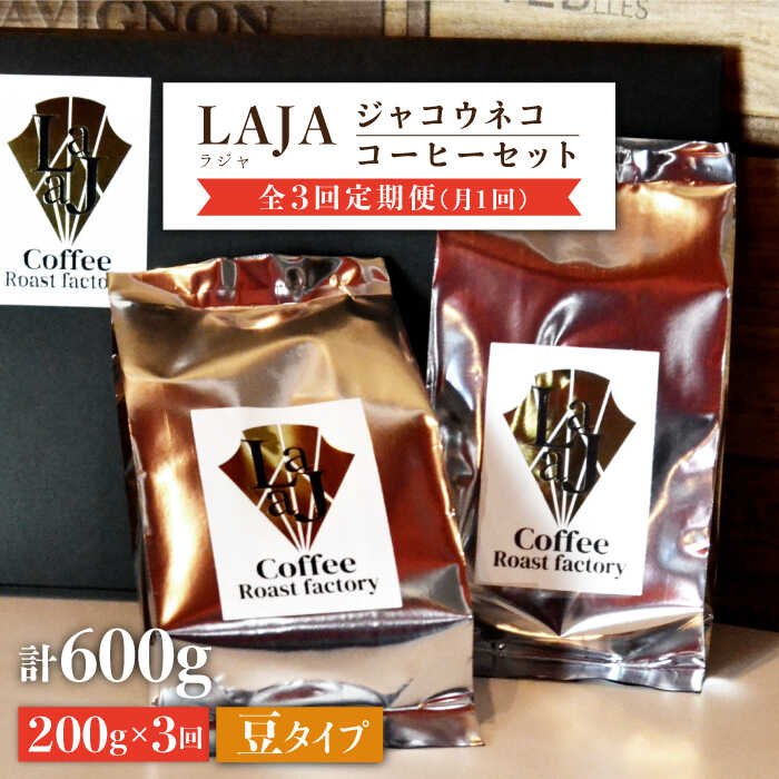 【ふるさと納税】【3回定期便・豆タイプ】ジャコウネココーヒー100g×2（200g）3回合計600g [FBR026]