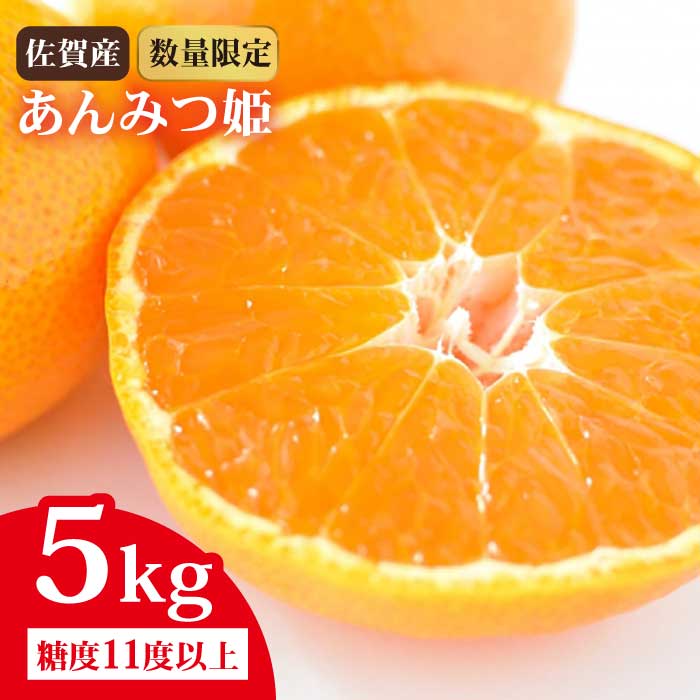 【ふるさと納税】【最高の甘さ！】佐賀県産みかん あんみつ姫 5kg 糖度11度以上 2S～2L [FBT022]のサムネイル