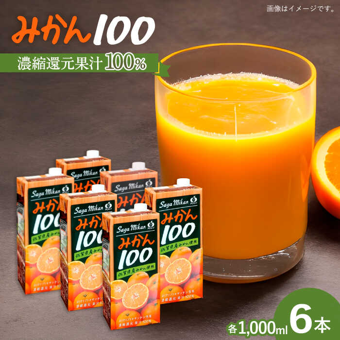 【ふるさと納税】サンレイみかんジュース「みかん100」1000ml×6本 吉野ヶ里町/リエンサーク [FCC016]