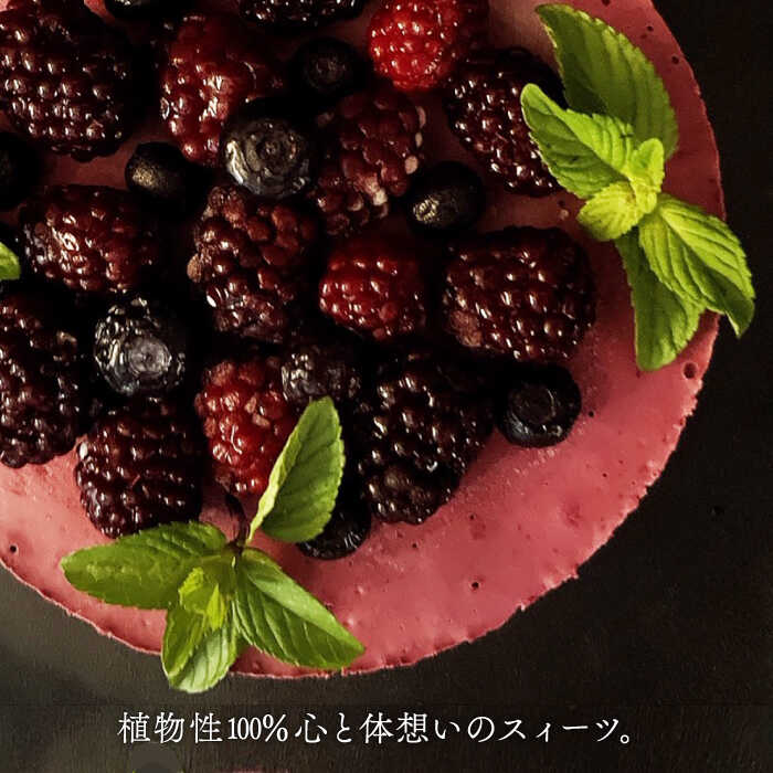 【ふるさと納税】植物性100％ Vegan Raw Cake Double berry（ブルーベリー＆ブラックベリー／Lサイズ）☆お砂糖小麦粉☆乳製品不使用のスイーツ ヴィーガンローケーキ 吉野ヶ里町/どんどん良くなる [FCF033] 2