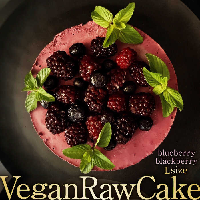 【ふるさと納税】植物性100％ Vegan Raw Cake Double berry（ブルーベリー＆ブラックベリー／Lサイズ）☆お砂糖小麦粉☆乳製品不使用のスイーツ ヴィーガンローケーキ 吉野ヶ里町/どんどん良くなる [FCF033] 1