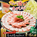 【ふるさと納税】【全6回定期便】白髪ネギてんこ盛り!肥前さくらポーク 豚しゃぶセット(ロース・バラ) 計6kg 4-6人前 吉野ヶ里町/やきとり紋次郎[FCJ0...