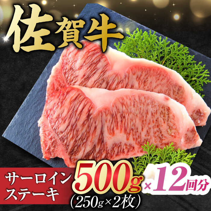 【ふるさと納税】【12回定期便】 艶さし！ 佐賀牛 サーロインステーキセット 計6kg （250g×2枚×12回） 吉野ヶ里町 [FDB041]