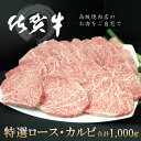 【ふるさと納税】佐賀牛 特選ロース・カルビ 合計1000g【佐賀牛 ロース肉 カルビ 霜降り肉 サシ 焼肉 美味しい 絶品 最高級 ブランド肉】 K030072