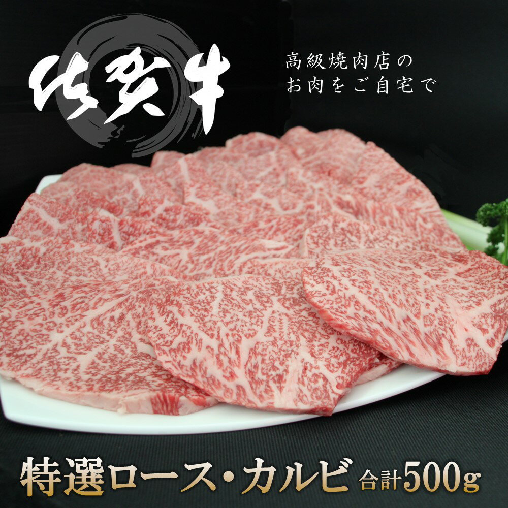 佐賀牛 特選ロース・カルビ 合計500g[佐賀牛 ロース肉 カルビ 霜降り肉 サシ 焼肉 美味しい 絶品 最高級 ブランド肉] C-R030027