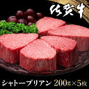 2位! 口コミ数「0件」評価「0」佐賀牛 シャトーブリアン 200g×5枚【佐賀牛 特上 ヒレステーキ フィレステーキ やわらか 上質 サシ 美味しい クリスマス パーティー･･･ 