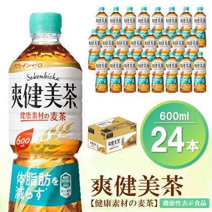 爽健美茶 健康素材の麦茶 600mlPET×24本(1ケース)【機能性表示食品】【コカコーラ ローズヒップ 大麦 玄米 ナンバンキビ 脂肪 健康的 おいしい 飲みやすい ポリフェノール 機能性表示食品】 A-R047041