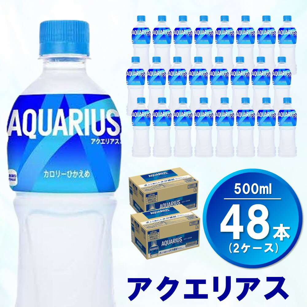 アクエリアス 500mlPET(2ケース)計48本【コカコーラ 熱中症対策 スポーツ飲料 スポーツドリンク 水分補給 カロリーオフ ペットボトル 健康 スッキリ ミネラル アミノ酸 クエン酸 リフレッシュ 常備 保存 買い置き】 A5-R047046