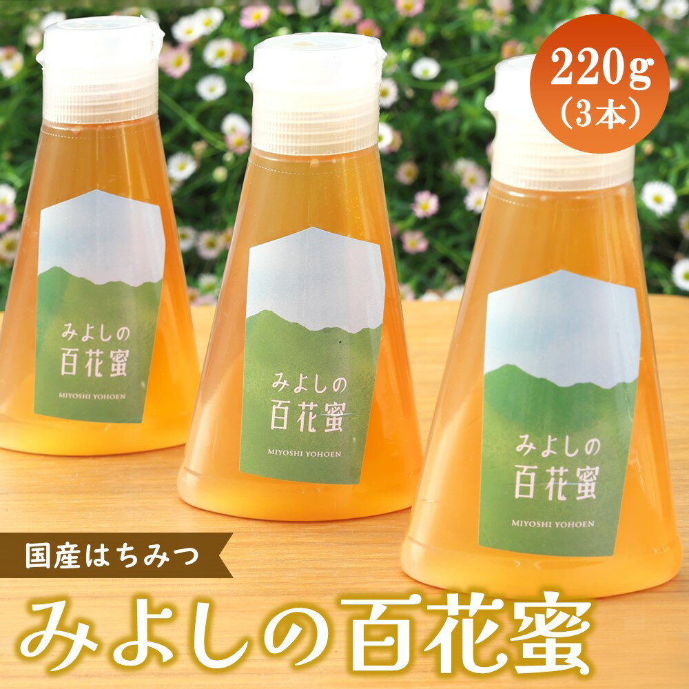 【ふるさと納税】みよしの百花蜜 220g×3本【はちみつ 百花蜜 国産 ミツバチ 甘み スッキリ 3本入 使いやすい セット】 A6-R063008