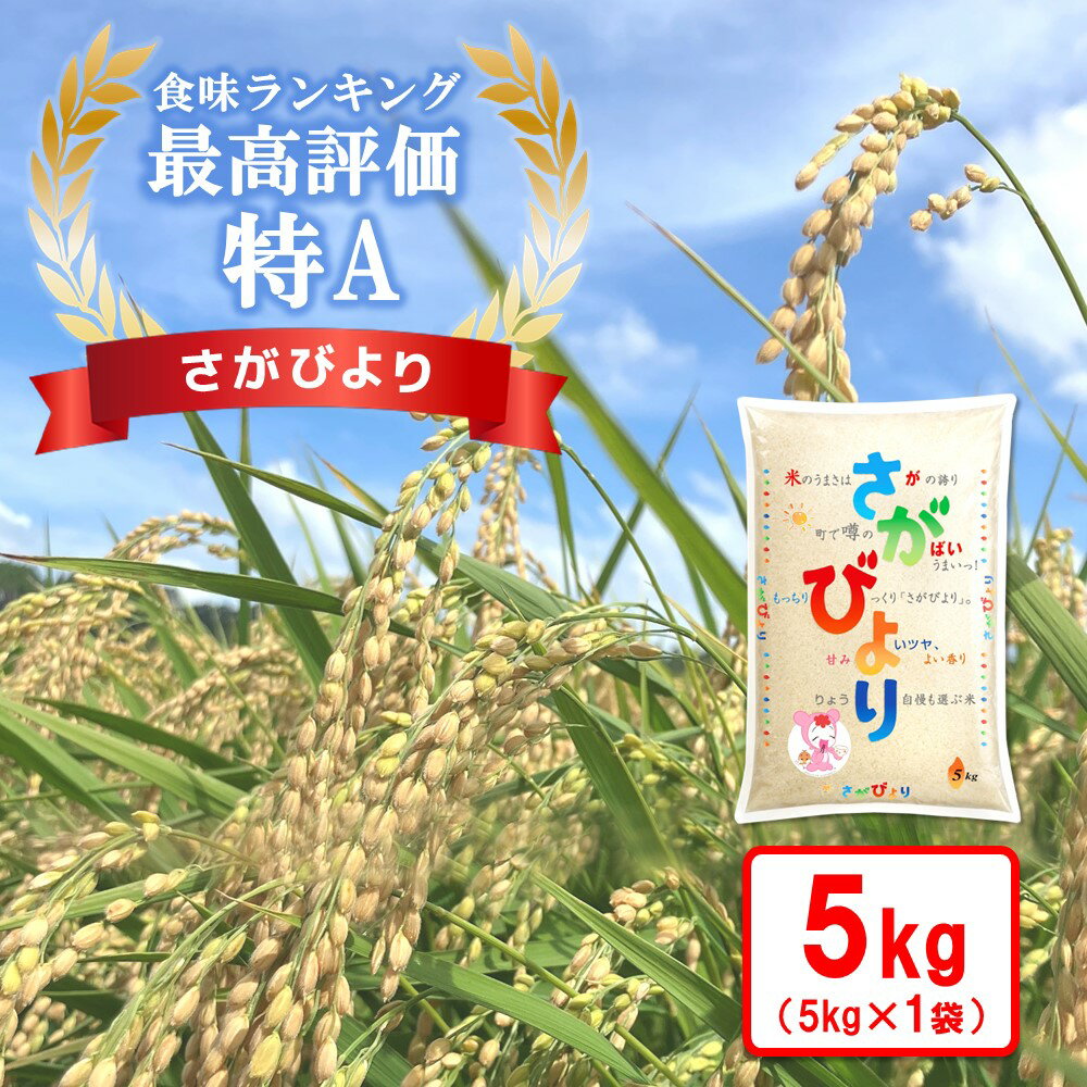 ☆特A評価米☆ 令和5年産 さがびより 5kg[さがびより 米 お米 ごはん ご飯 白米 精米 ブランド ランキング 特A米 県産米 美味しい] Z3-R082001