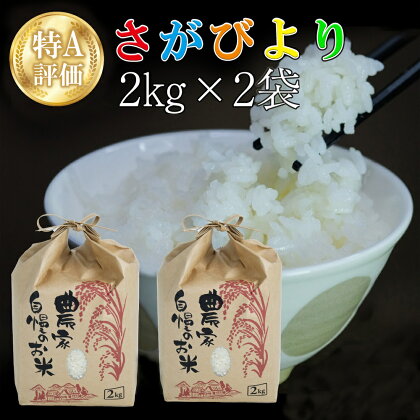 令和5年産 さがびより 4kg (2kg×2袋)【特A米 米 ブランド米 県産米 精米 ごはん おにぎり お弁当 ふっくら もっちり】 Z2-R018009