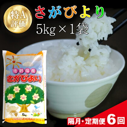 【隔月6回】令和5年産 さがびより 5kg【特A米 米 ブランド米 県産米 精米 ごはん おにぎり お弁当 ふっくら もっちり】 E-R018320