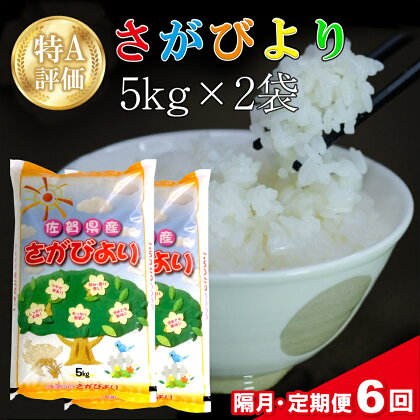 【隔月6回】令和5年産 さがびより 10kg (5kg×2袋)【特A米 米 ブランド米 県産米 精米 ごはん おにぎり お弁当 ふっくら もっちり】 H-R018325