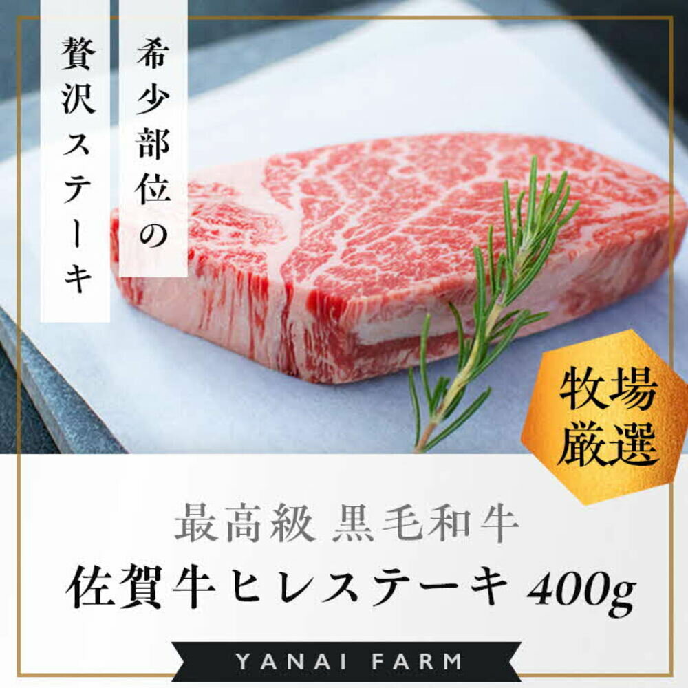 [佐賀牛]希少部位 ヒレステーキ 2枚 400g[佐賀牛 ヒレステーキ フィレステーキ ヒレ肉 フィレ やわらか 上質 サシ 美味しい パーティー イベント ブランド肉] D-R081006