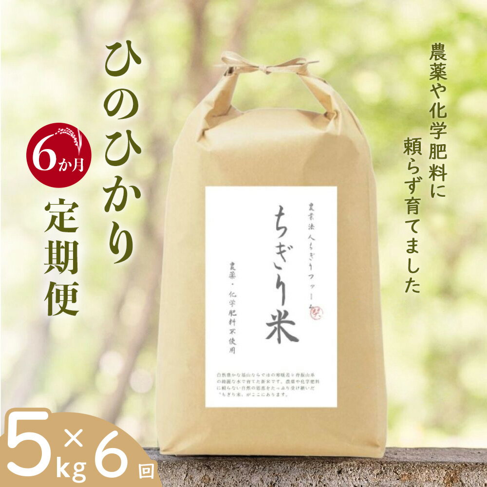 【ふるさと納税】【令和6年新米・先行受付】《6か月定期便》無農薬米 ひのひかり ちぎり米 5kg×6回【佐賀県産 米 コメ ヒノヒカリ 夢しずく 精米 白米】I2-R091301のサムネイル