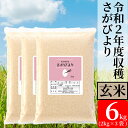 【ふるさと納税】【増量】令和2年度産　有機肥料を使ったさがびより　玄米6キロ（2kg×3袋）（BG130）